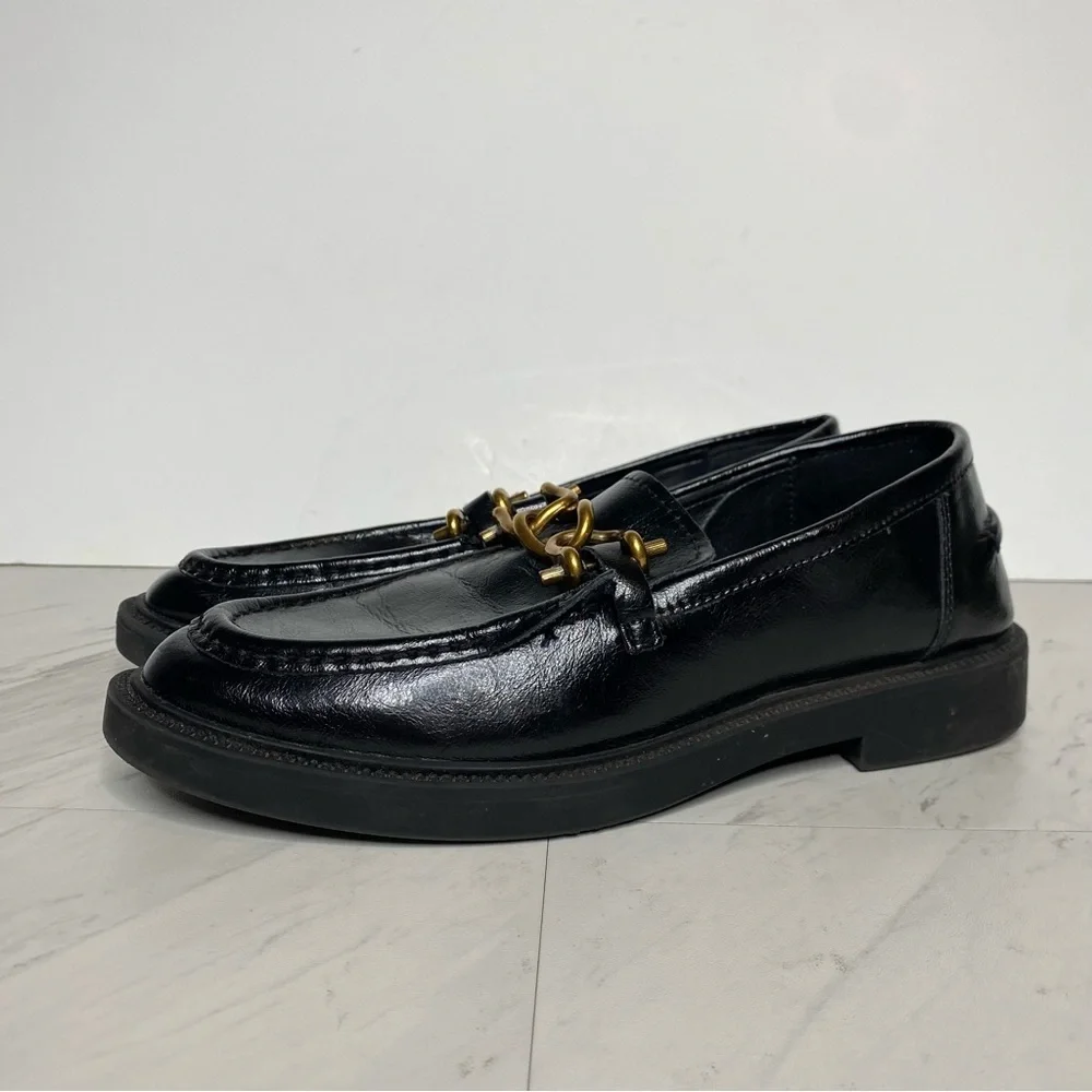Steve Madden Karmine Black Leather Loafer 10M